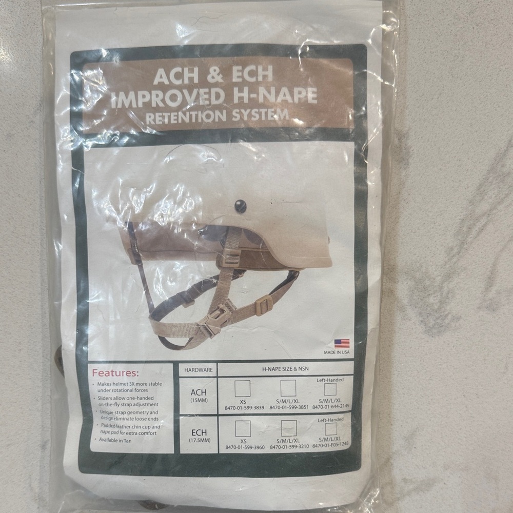 ACH & ECH Improved H-Nape Retention System - Tan